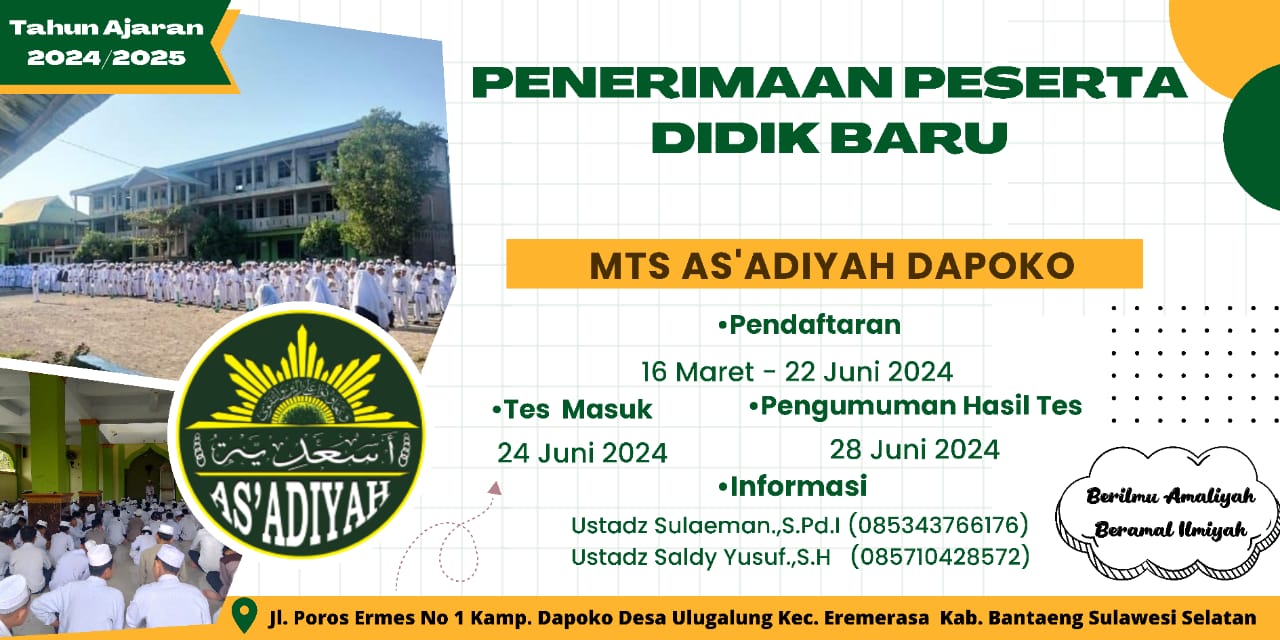 Profil MTs Ponpes Asadiyah Dapoko